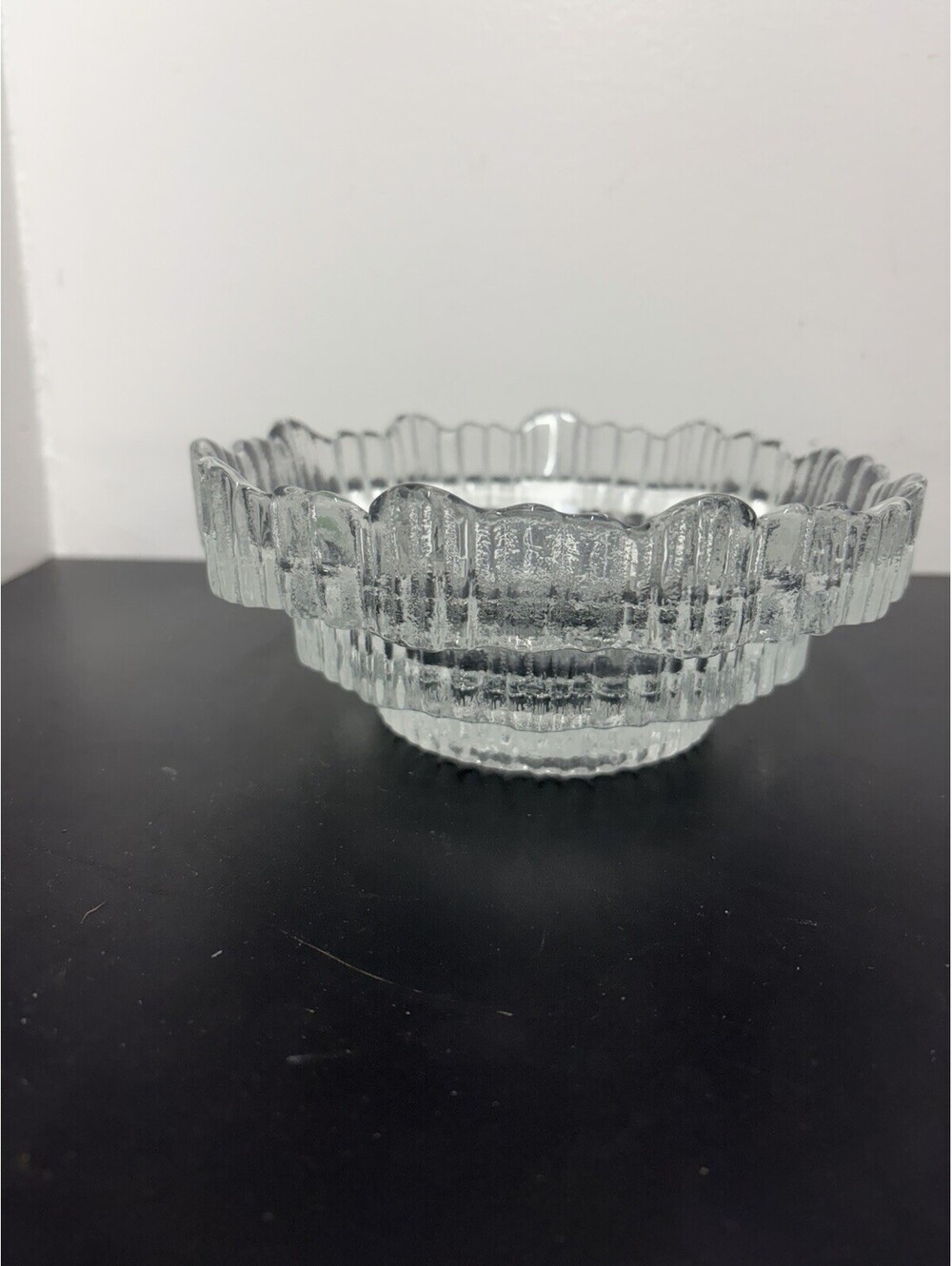 Vintage Mid-century Swedish Shell Glass Bowl 1960’s  7.5” RARE